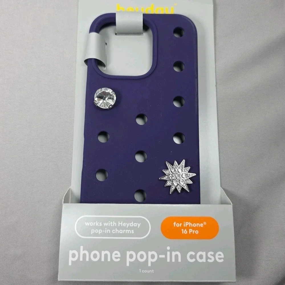Heyday Pop In Phone Case iPhone 16 Pro Silicone Charms Blue